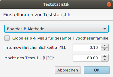 Abstimmung der Teststatistiken